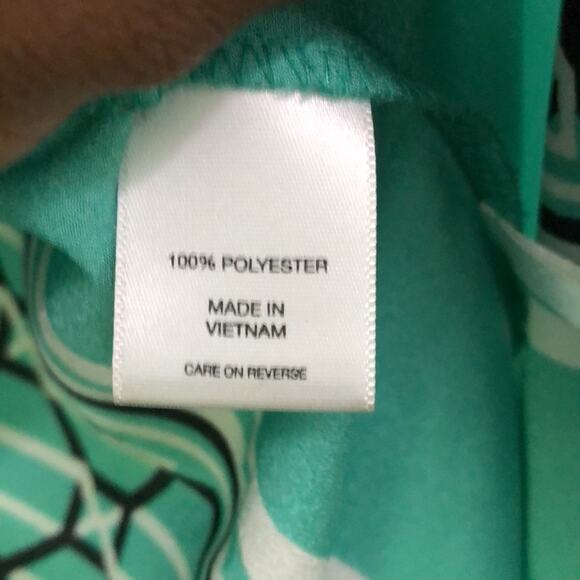 New York & Company teal and black button up blouse S - Picture 3 of 3